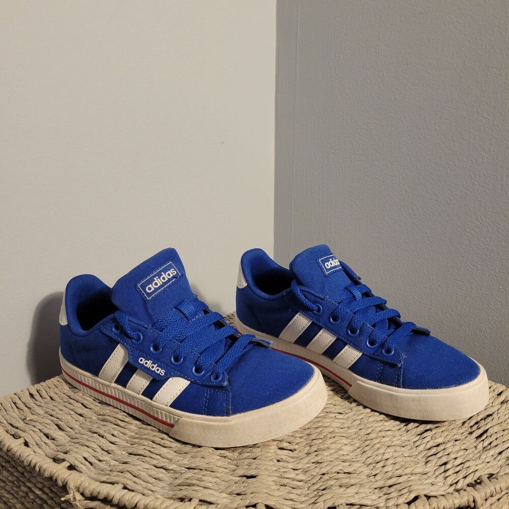 Adidas Daily 3.0 Bright Royal, White and Red Bottoms Youth Size 2